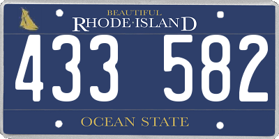 RI license plate 433582