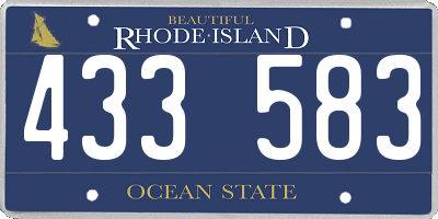 RI license plate 433583