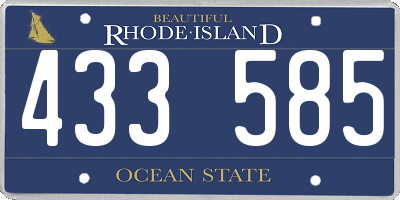 RI license plate 433585