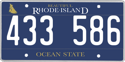 RI license plate 433586