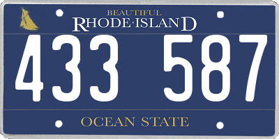 RI license plate 433587
