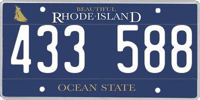 RI license plate 433588