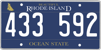 RI license plate 433592