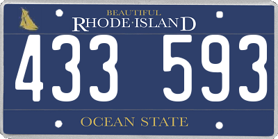 RI license plate 433593