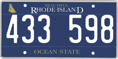 RI license plate 433598