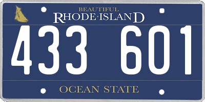 RI license plate 433601