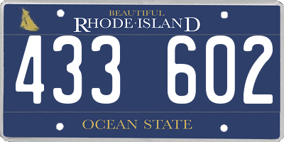 RI license plate 433602