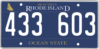 RI license plate 433603