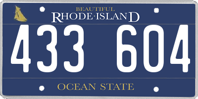RI license plate 433604