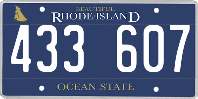 RI license plate 433607