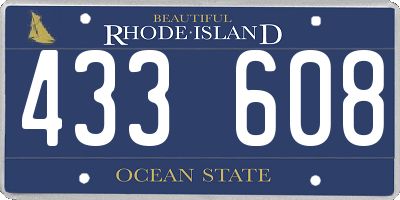 RI license plate 433608