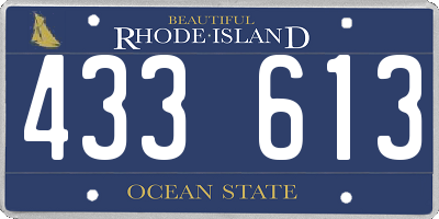RI license plate 433613