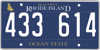 RI license plate 433614