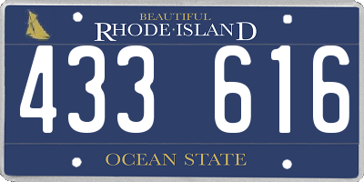 RI license plate 433616