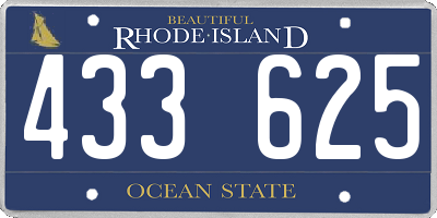 RI license plate 433625