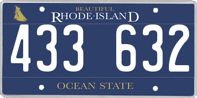 RI license plate 433632