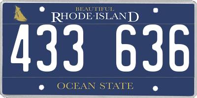 RI license plate 433636