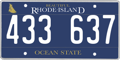 RI license plate 433637