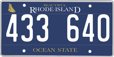 RI license plate 433640