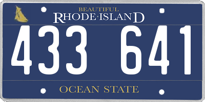 RI license plate 433641