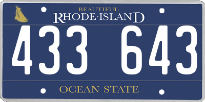 RI license plate 433643