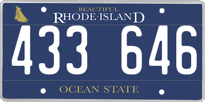 RI license plate 433646