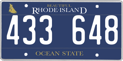 RI license plate 433648