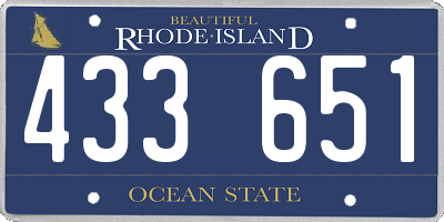 RI license plate 433651