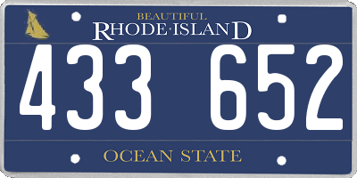 RI license plate 433652