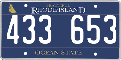 RI license plate 433653