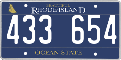 RI license plate 433654
