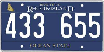 RI license plate 433655