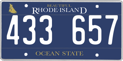 RI license plate 433657