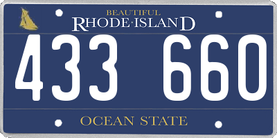 RI license plate 433660