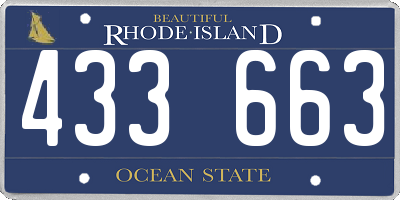 RI license plate 433663