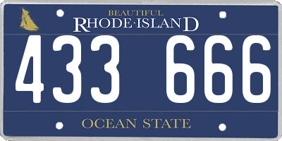 RI license plate 433666