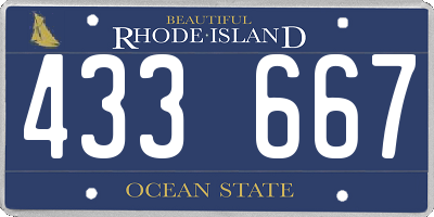 RI license plate 433667