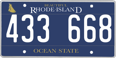RI license plate 433668