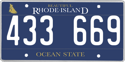 RI license plate 433669
