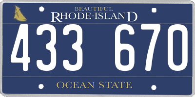 RI license plate 433670