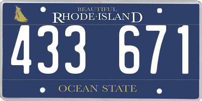 RI license plate 433671