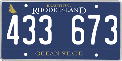 RI license plate 433673