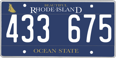 RI license plate 433675