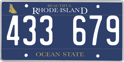 RI license plate 433679