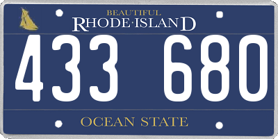 RI license plate 433680