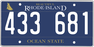 RI license plate 433681