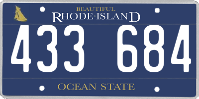 RI license plate 433684