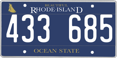 RI license plate 433685