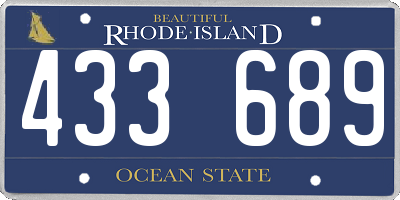 RI license plate 433689