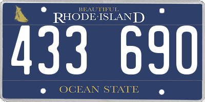 RI license plate 433690